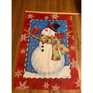 Snowman full sized flag Victoria Hutto Cardinals 28x39”